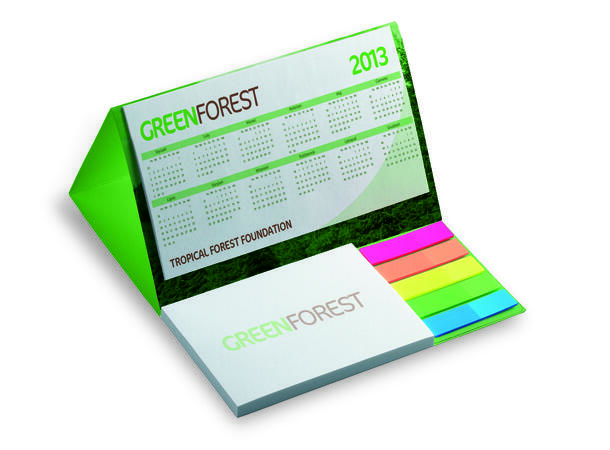 Bordkalender softback wire-o 150x175mm med Sticky notes og indeksmarkører 